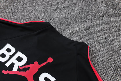 Brazil 1/4 Zip Tracksuit Set - Black/Red Jordan