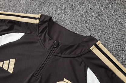 Flamengo 1/4 Zip Tracksuit Set - Black/White/Gold