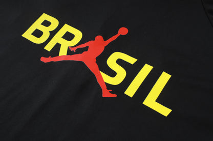 Brazil 1/4 Zip Tracksuit Set - Black/Yellow Jordan