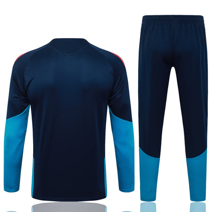 Spain 1/4 Zip Tracksuit Set - Navy/Light Blue