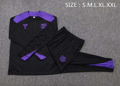 Barcelona x Kobe 1/4 Zip Tracksuit Set Black/Purple