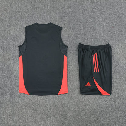 Bayern Munich Sleeveless Training Kit - Dark Grey/Crimson Red