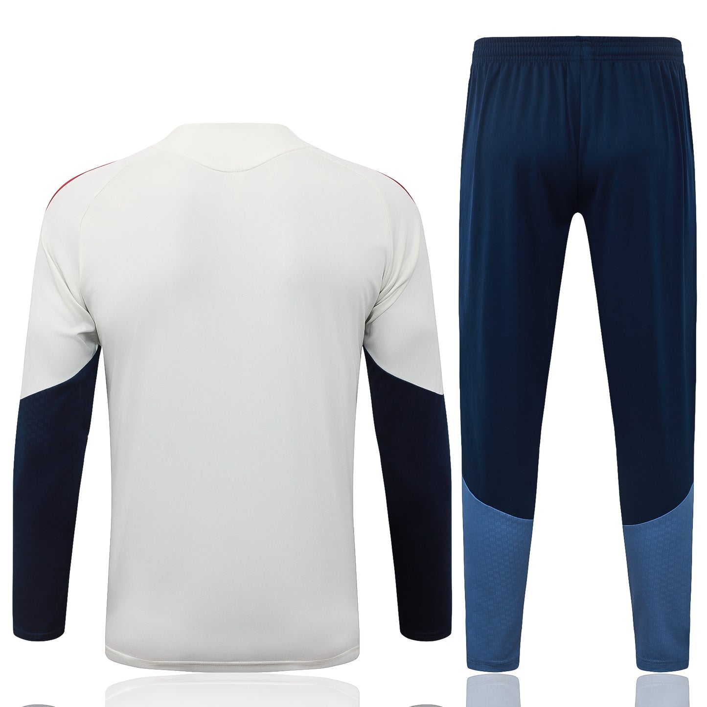 Bayern Munich 1/4 Zip Tracksuit Set - Beige/Navy/Red