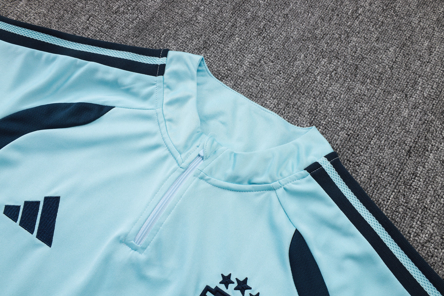 Argentina 1/4 Zip Tracksuit Set - Light Blue/Navy