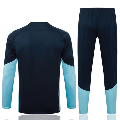Argentina 1/4 Zip Tracksuit Set - Navy/Light Blue