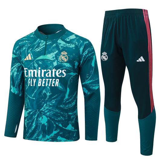 Real Madrid 1/4 Zip Tracksuit Set - Paradise