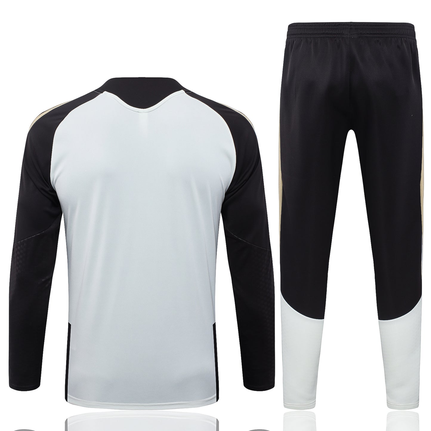 Flamengo 1/4 Zip Tracksuit Set - White/Black/Gold