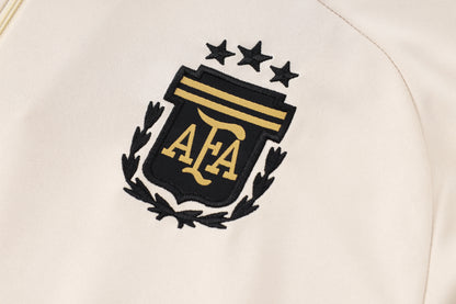 Argentina 1/4 Zip Tracksuit Set Beige/Electric-Blue/Black
