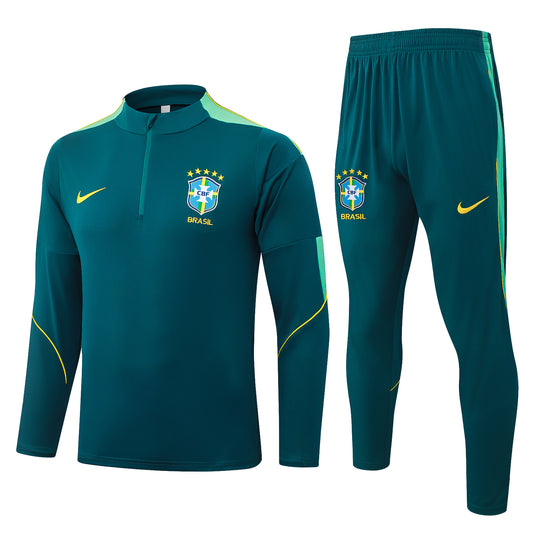 Brazil 1/4 Zip Tracksuit Set - Teal/Green
