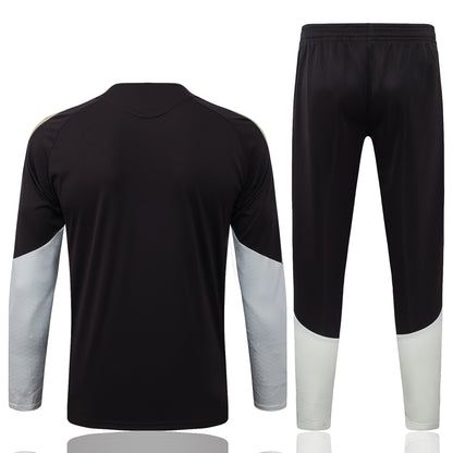 Flamengo 1/4 Zip Tracksuit Set - Black/White/Gold