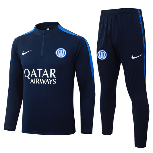 Inter Milan 1/4 Zip Tracksuit Set - Navy/Blue