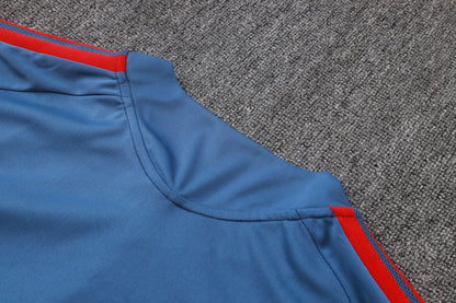 Bayern Munich 1/4 Zip Tracksuit Set - Steel Blue/Navy/Red