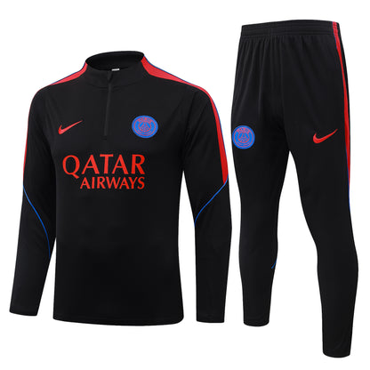 PSG 1/4 Zip Tracksuit Set - Black/Red