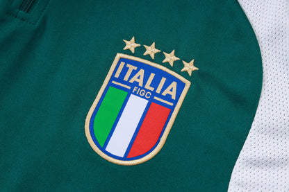 Italy 1/4 Zip Tracksuit Set - Green/White