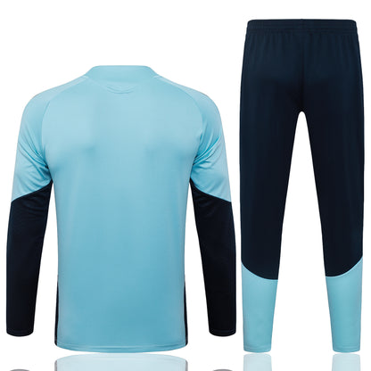 Argentina 1/4 Zip Tracksuit Set - Light Blue/Navy