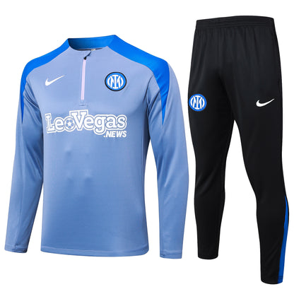 Inter Milan 1/4 Zip Tracksuit Set Baby-Blue/Azure/Black