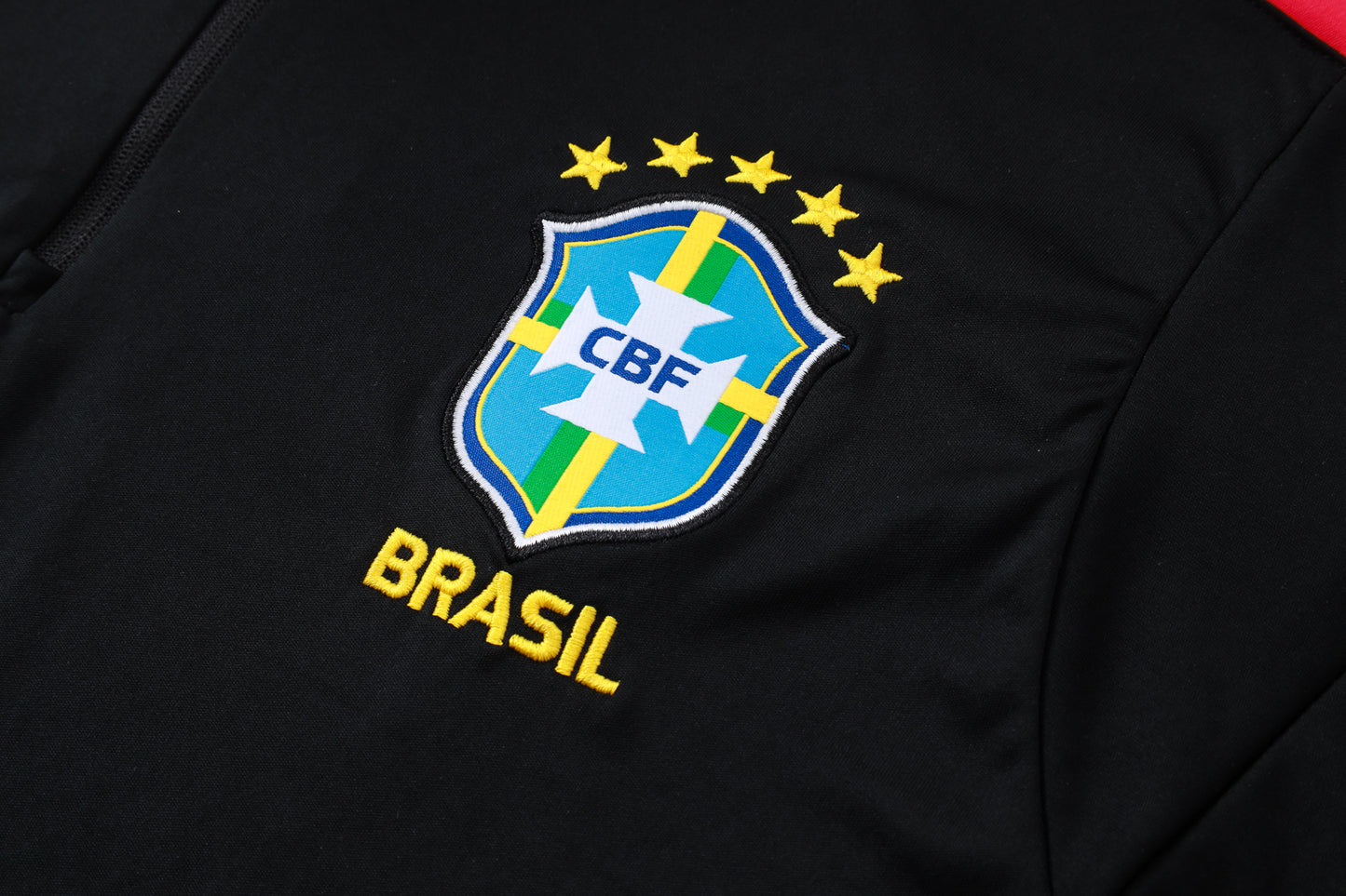 Brazil 1/4 Zip Tracksuit Set - Black/Red Jordan