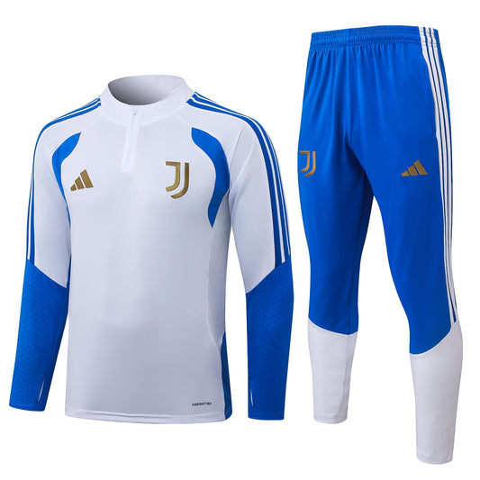 Juventus 1/4 Zip Tracksuit Set - White/Blue