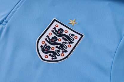England 1/4 Zip Tracksuit Set - Light Blue/Navy