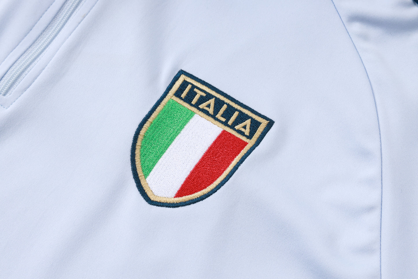 Italy 1/4 Zip Tracksuit Set - Classic White/Navy