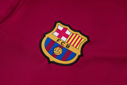 Barcelona 1/4 Zip Tracksuit Set - Maroon/Navy
