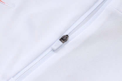 France 1/4 Zip Tracksuit Set - White/Navy