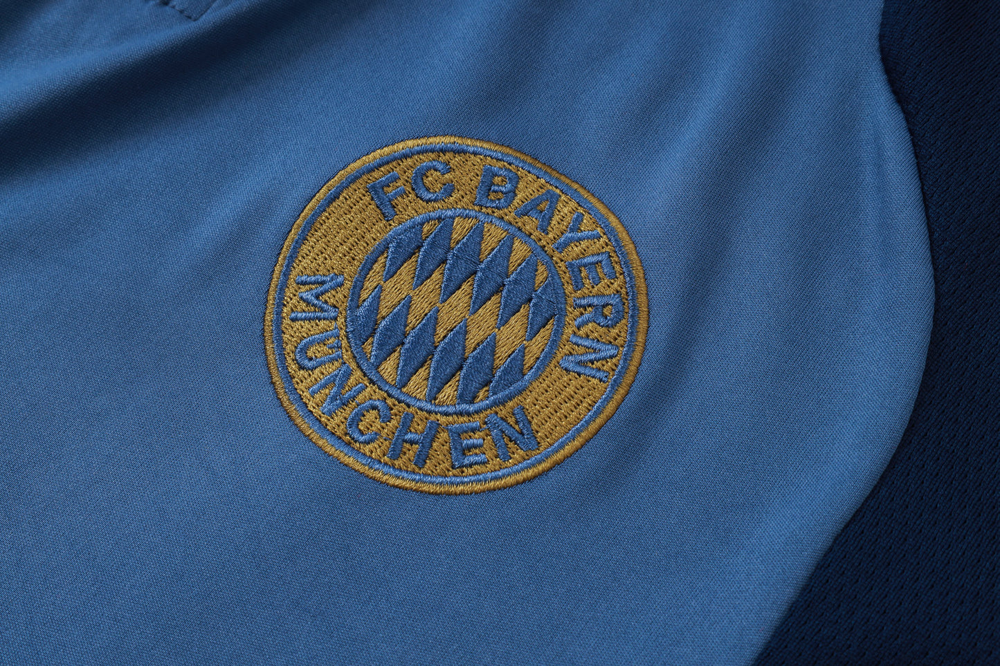 Bayern Munich 1/4 Zip Tracksuit Set - Steel Blue/Navy/Red