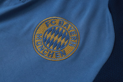 Bayern Munich 1/4 Zip Tracksuit Set - Steel Blue/Navy/Red