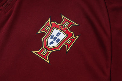 Portugal 1/4 Zip Tracksuit Set - Maroon/Teal