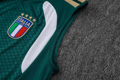 Italy Sleeveless Training Kit - Green/White