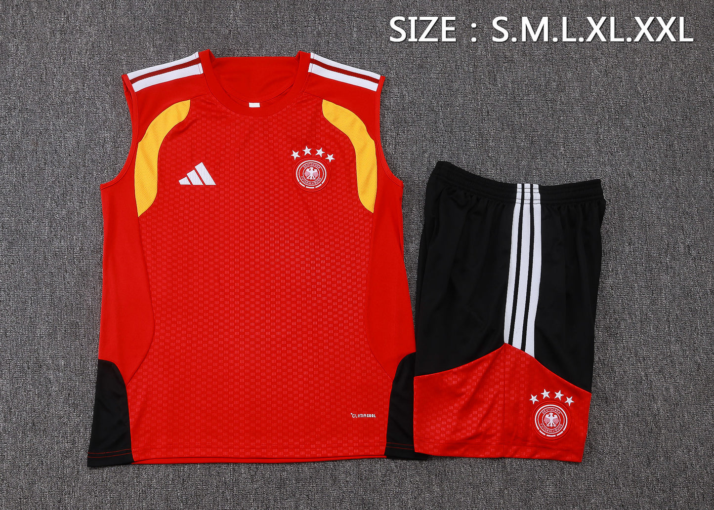 Germany Sleeveless Training Kit - Red/Yellow/Black