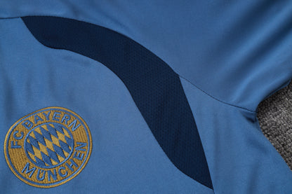 Bayern Munich 1/4 Zip Tracksuit Set - Steel Blue/Navy/Red