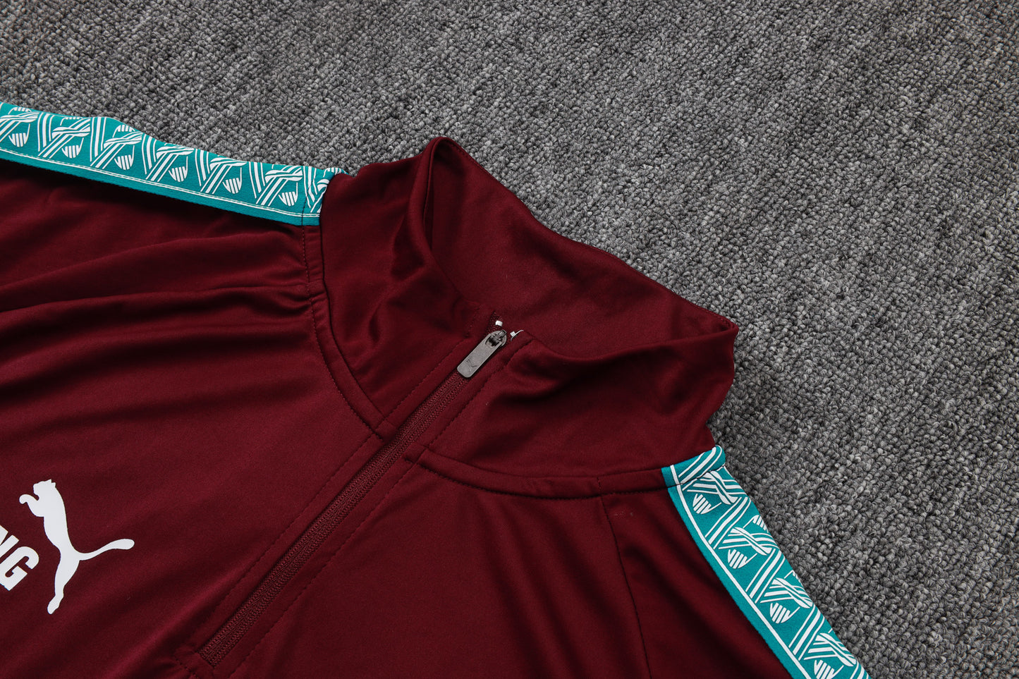 Portugal 1/4 Zip Tracksuit Set - Maroon/Teal