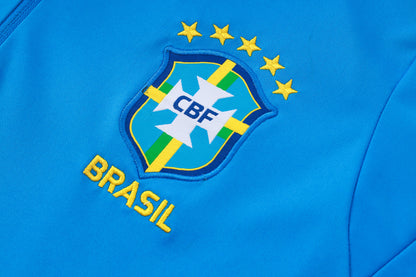 Brazil 1/4 Zip Tracksuit Set - Light Blue/Teal