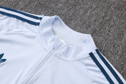 Italy 1/4 Zip Tracksuit Set - Classic White/Navy