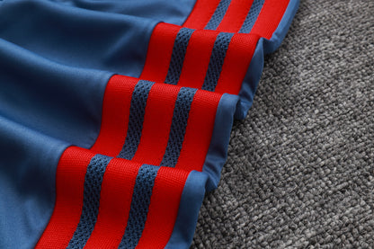 Bayern Munich 1/4 Zip Tracksuit Set - Steel Blue/Navy/Red