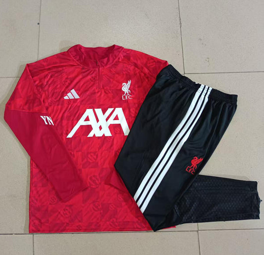 Liverpool 1/4 Zip Tracksuit Set - Red/Black