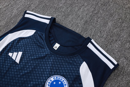 Cruzeiro Sleeveless Training Kit - Navy/Blue