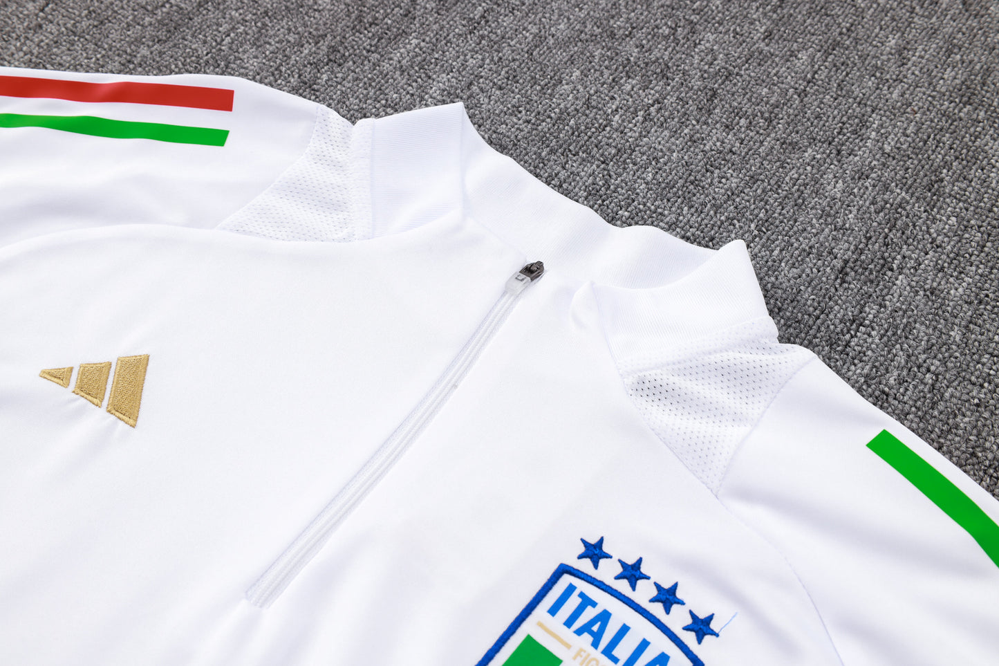 Italy 1/4 Zip Tracksuit Set White/Azure/Navy