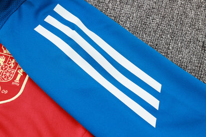 Spain 1/4 Zip Tracksuit Set Red/Blue/White
