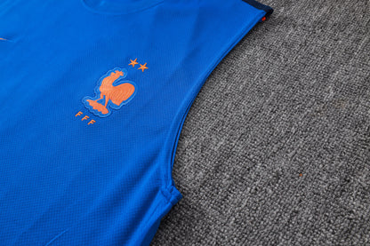 France Sleeveless Training Kit - Blue