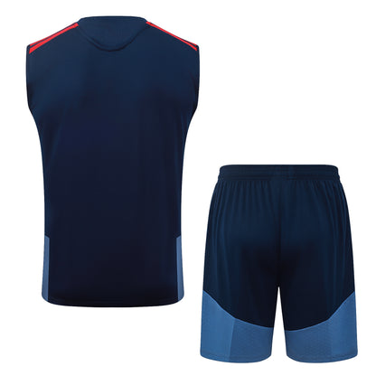 Bayern Munich Sleeveless Training Kit - Navy/Steel Blue/Red