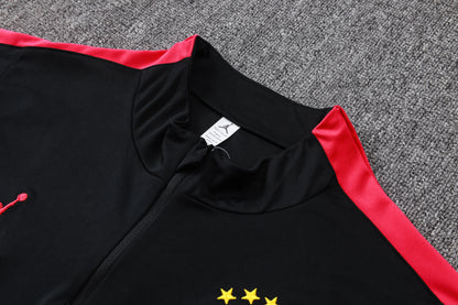 Brazil 1/4 Zip Tracksuit Set - Black/Red Jordan
