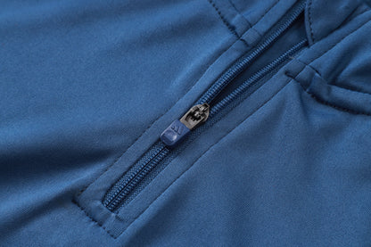 Bayern Munich 1/4 Zip Tracksuit Set - Steel Blue/Navy/Red
