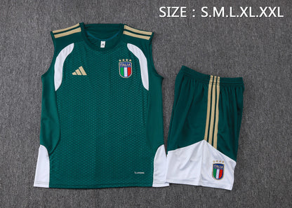 Italy Sleeveless Training Kit - Green/White