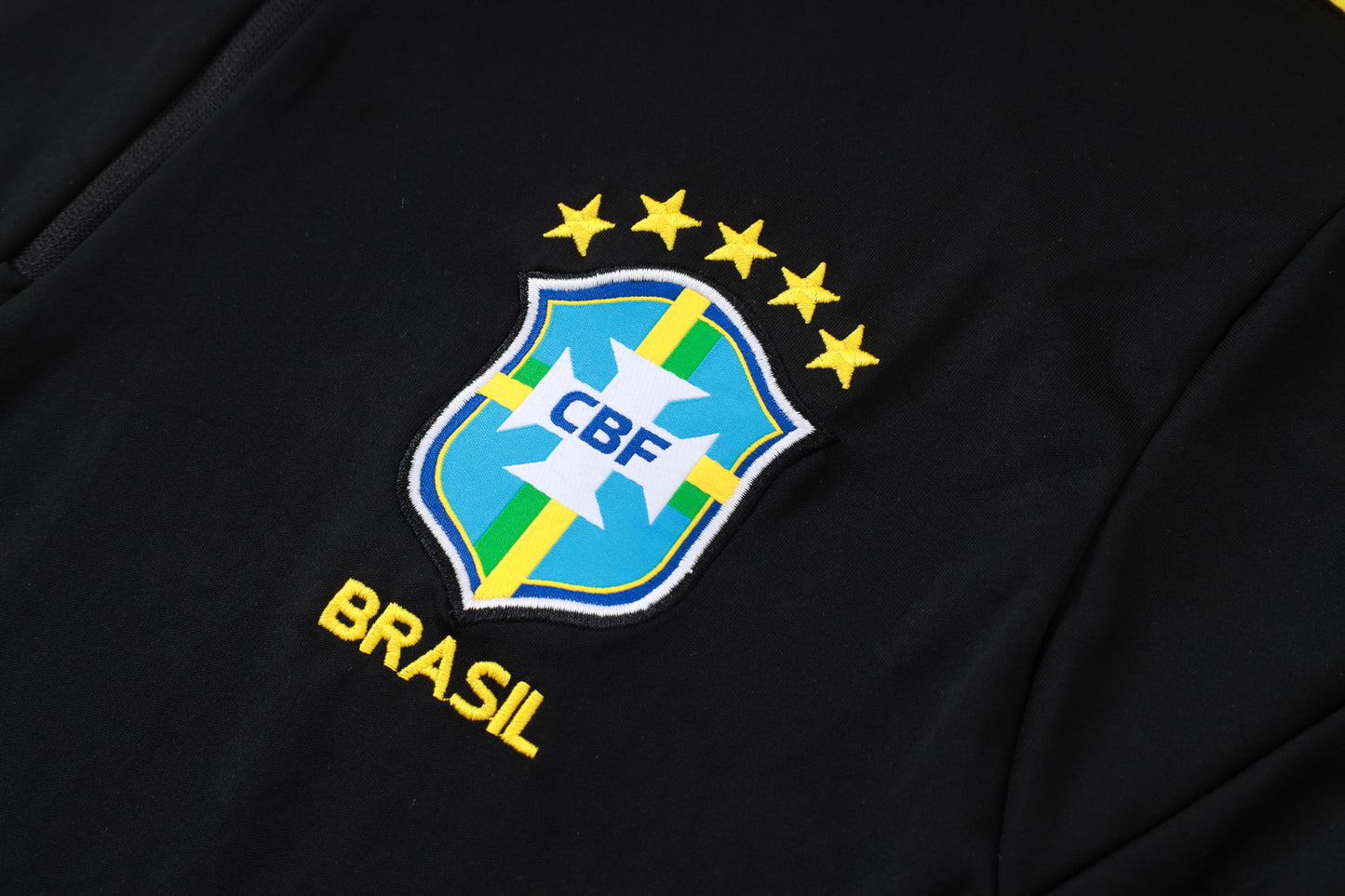Brazil 1/4 Zip Tracksuit Set - Black/Yellow Jordan