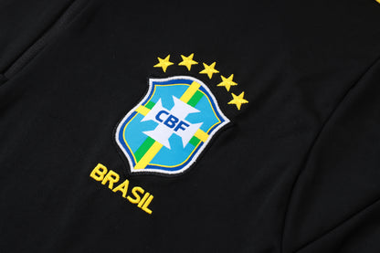 Brazil 1/4 Zip Tracksuit Set - Black/Yellow Jordan
