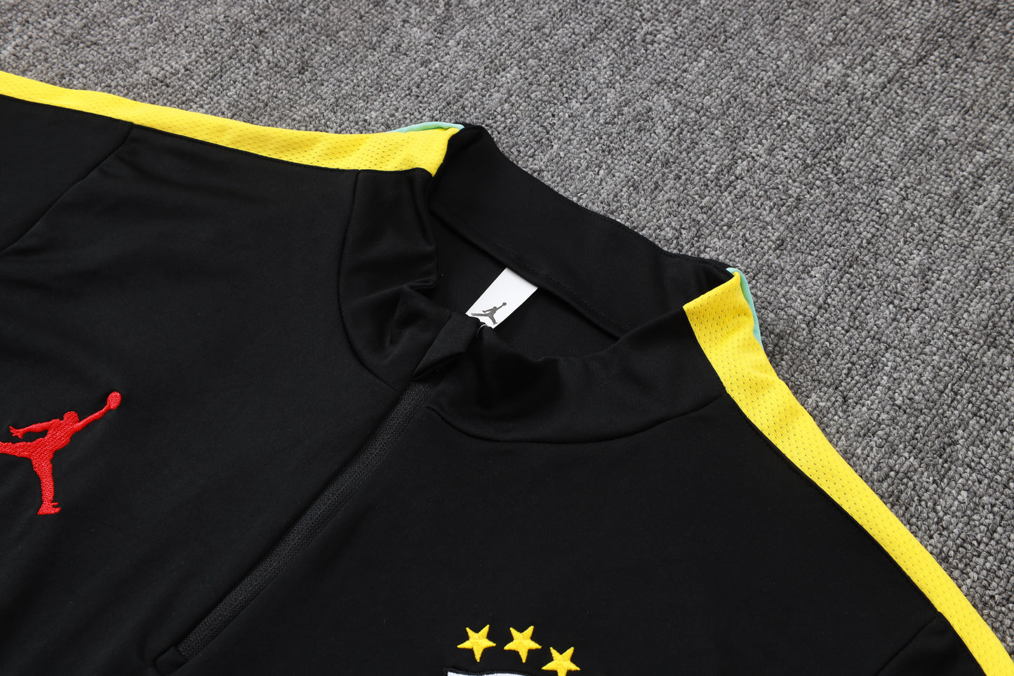 Brazil 1/4 Zip Tracksuit Set - Black/Yellow Jordan