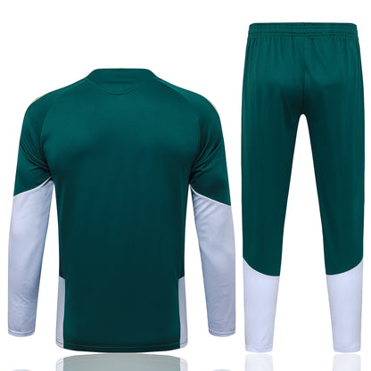Italy 1/4 Zip Tracksuit Set - Green/White