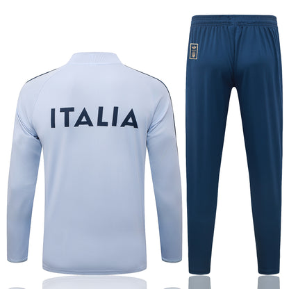 Italy 1/4 Zip Tracksuit Set - Classic White/Navy